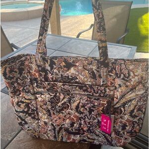 Vera Bradley Collegiate Vera Tote Bag paisley design